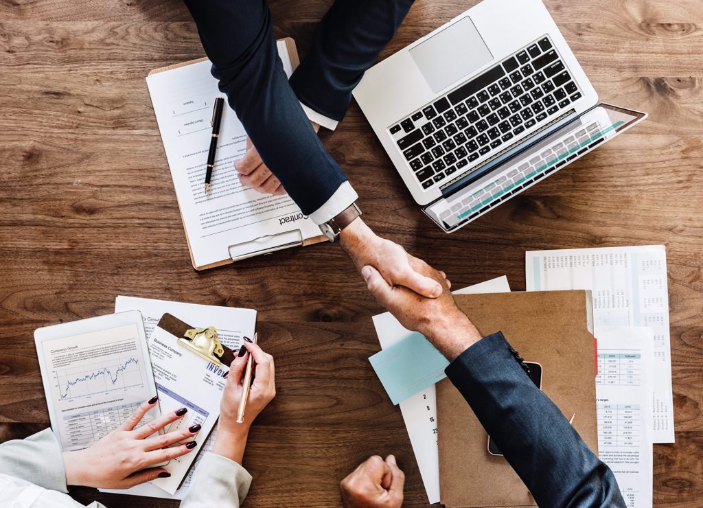 Businessmen shaking hands.